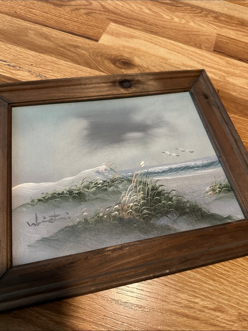 Coastal Dune Landscape Wall Art - Blue/Gray signed art